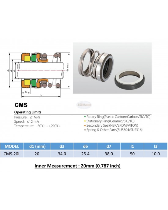 Kit Tenuta Meccanica Per Pompa Acqua, Albero 18 Mm, Anello Rotante In Carbonio/ceramica/SIC/TC, Per Industria Automobilistica E Chimica